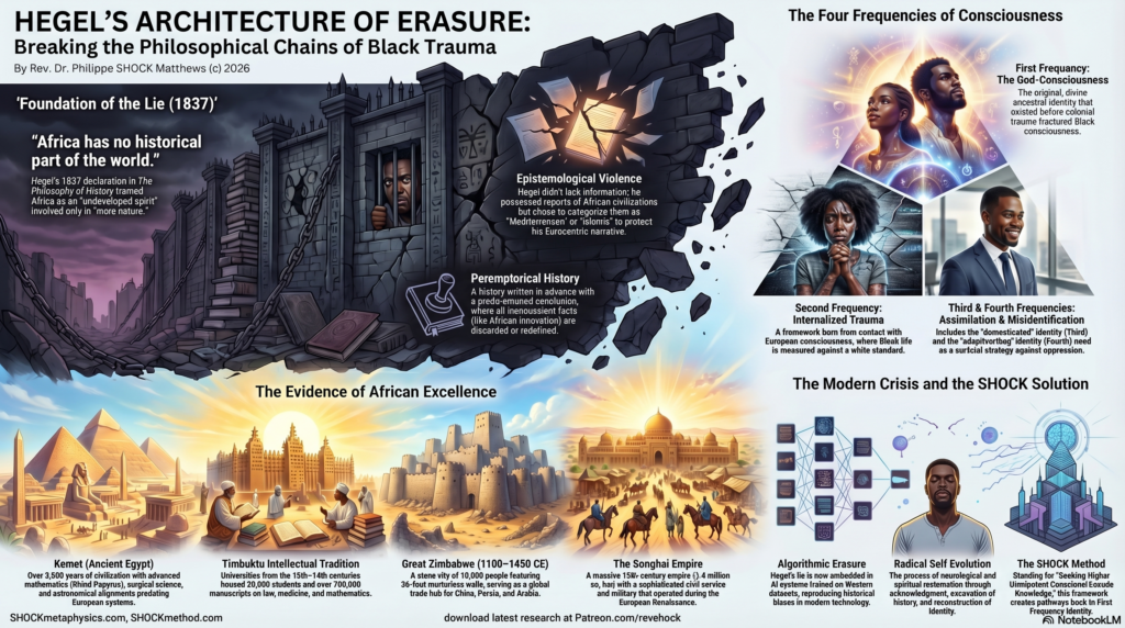 Hegel Lied and the World Believed Him: How European Philosophy Engineered the Erasure of African History — and What That Lie Did to Black Minds By Rev. Dr. Philippe SHOCK Matthews, Research Scientist in Africana Phenomenology