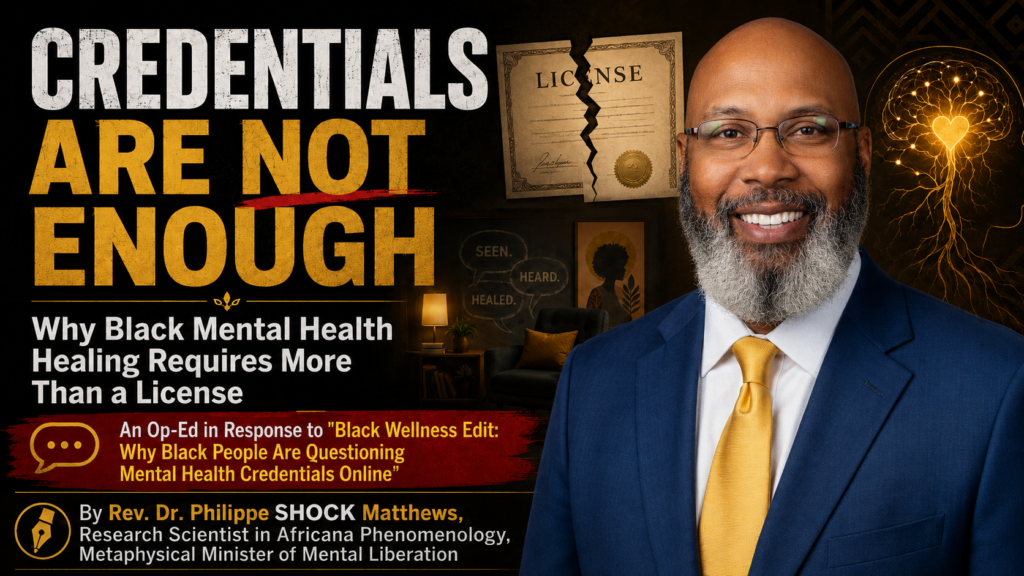 Credentials Are Not Enough: Why Black Mental Health Healing Requires More Than a License