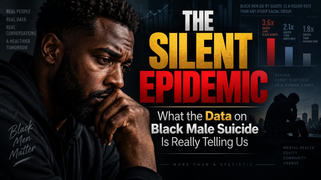 A solitary Black man in contemplative silhouette, symbolizing the weight of despair and the search for spiritual balance discussed in "Ma'at, the Soul, and the Sacredness of Staying"