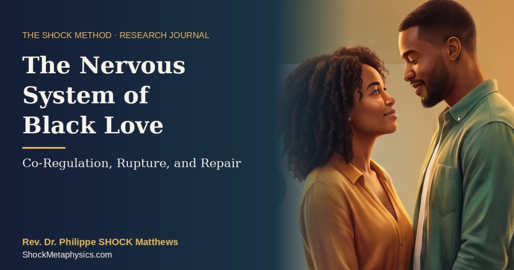 The Nervous System of Black Love: Co-Regulation, Rupture, and Repair, by Rev. Dr. Philippe SHOCK Matthews, with a Black couple embracing
